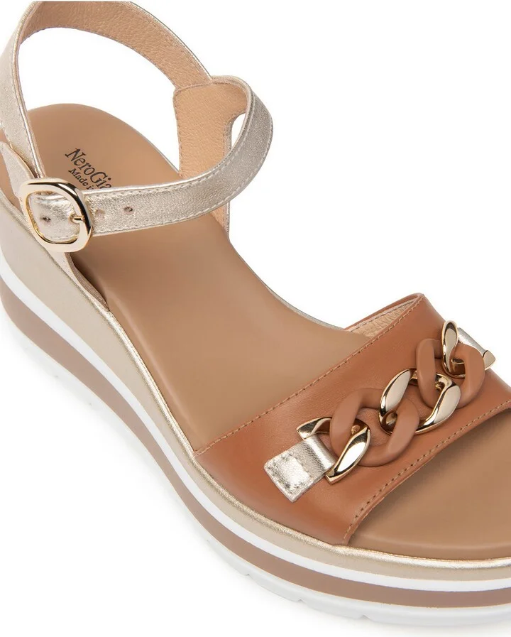 Chain Ankle Strap Platform Wedge Sandal - Image 5