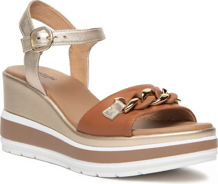 Chain Ankle Strap Platform Wedge Sandal