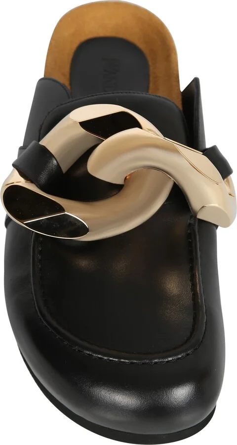 Chain Black Leather Loafers - Image 4