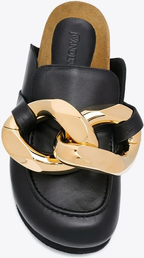 Chain Calf Leather Flat Mules - Image 3