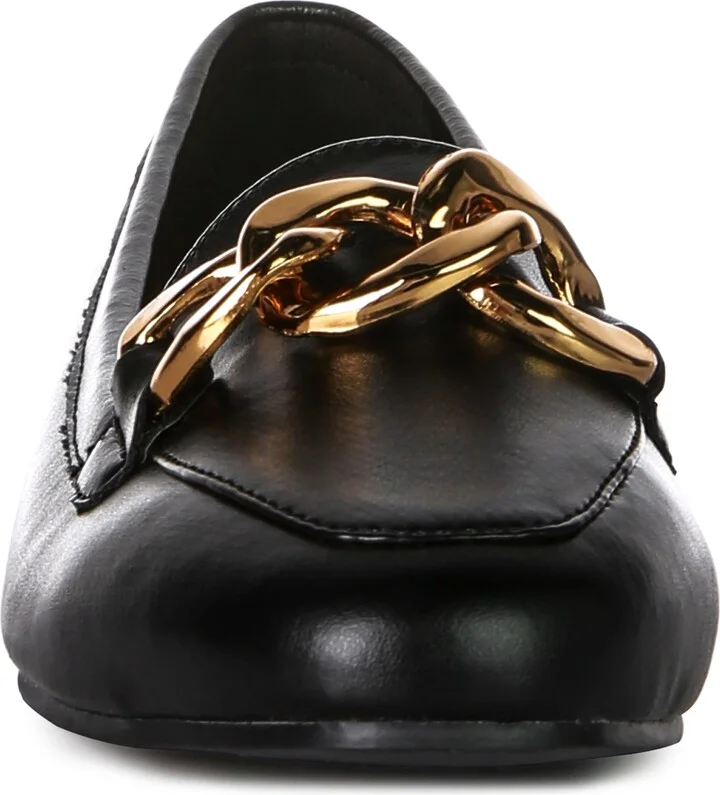 Chain Detail Faux Leather Loafer - Image 3
