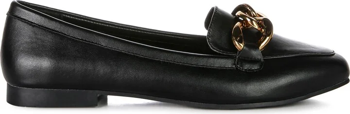 Chain Detail Faux Leather Loafer - Image 5
