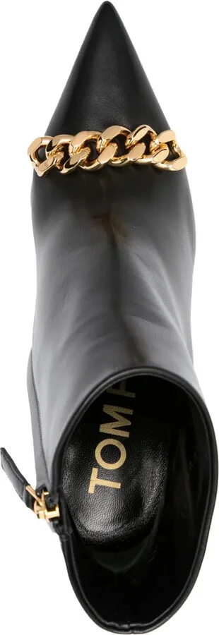 Chain-Detail Leather Ankle Boots - Image 4