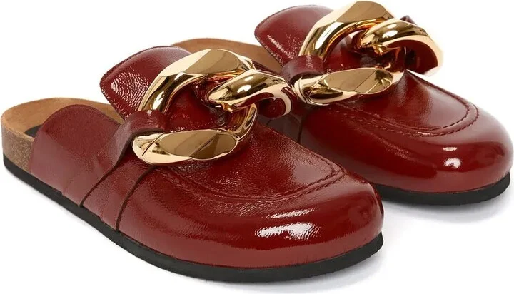 Chain-Detail Leather Loafer Mules - Image 2