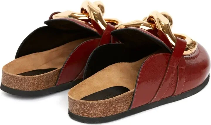 Chain-Detail Leather Loafer Mules - Image 3