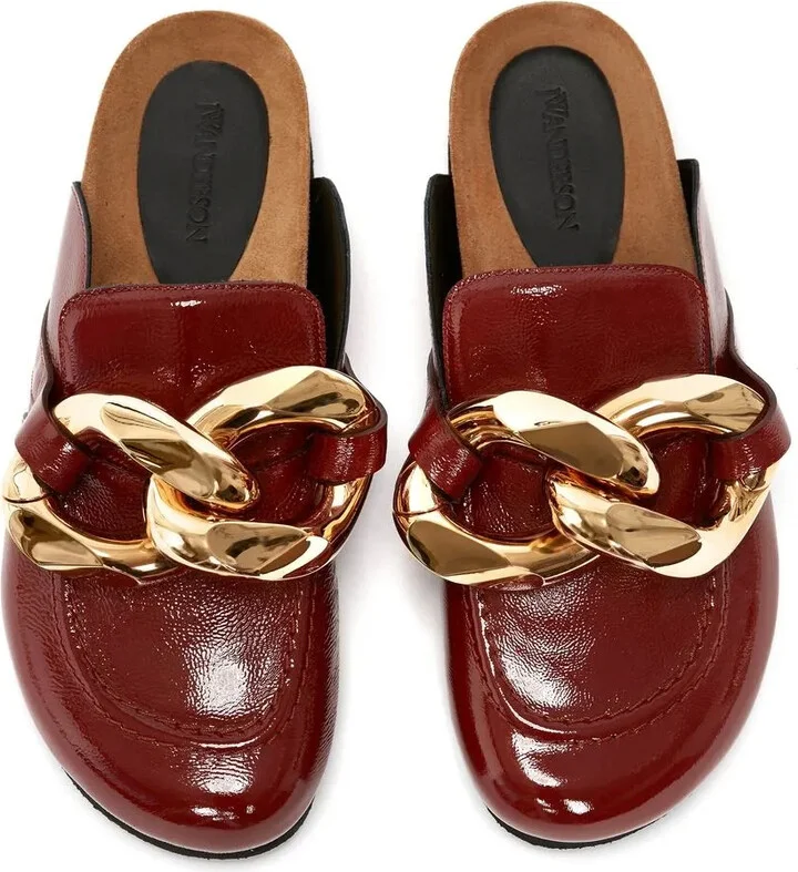 Chain-Detail Leather Loafer Mules - Image 4