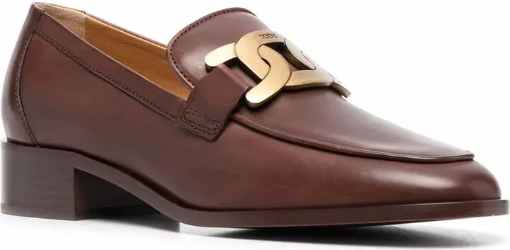 Chain-Detail Leather Loafers - Image 2