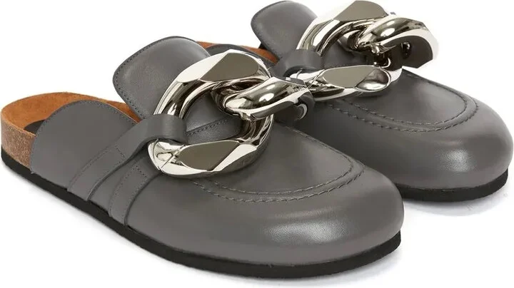 Chain-detail leather loafers - Image 2