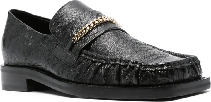 Chain-Detail Leather Loafers - Image 2
