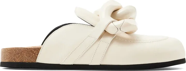 Chain-Detail Leather Mules