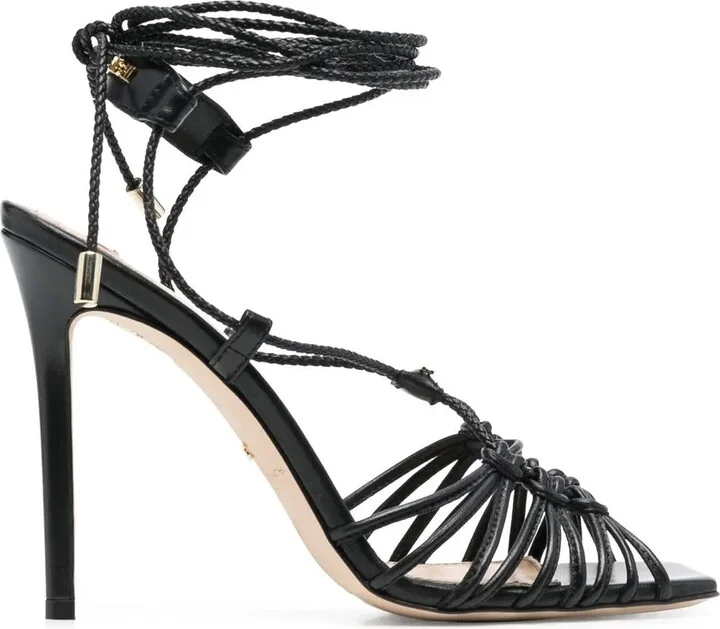 Chain-Detail Open-Toe Sandals