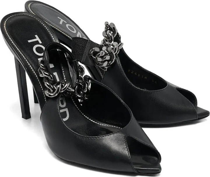 Chain-Detail Peep-Toe Pumps - Image 2