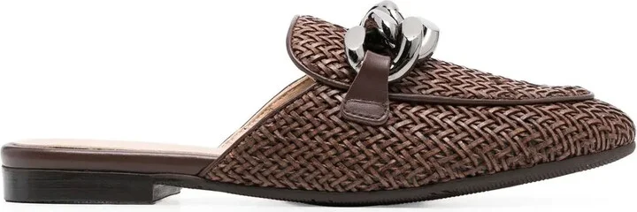 Chain-Detail Slip-On Mules
