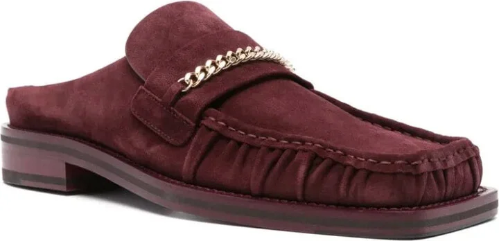Chain-Detail Suede Slippers - Image 2
