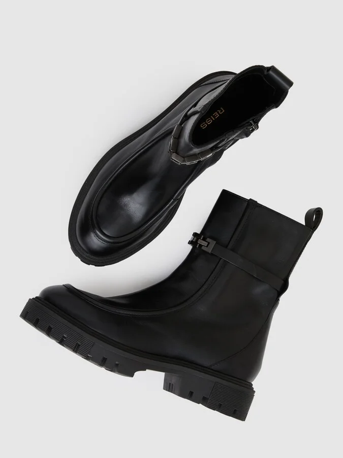 Chain Embellished Ankle Boots - Image 3