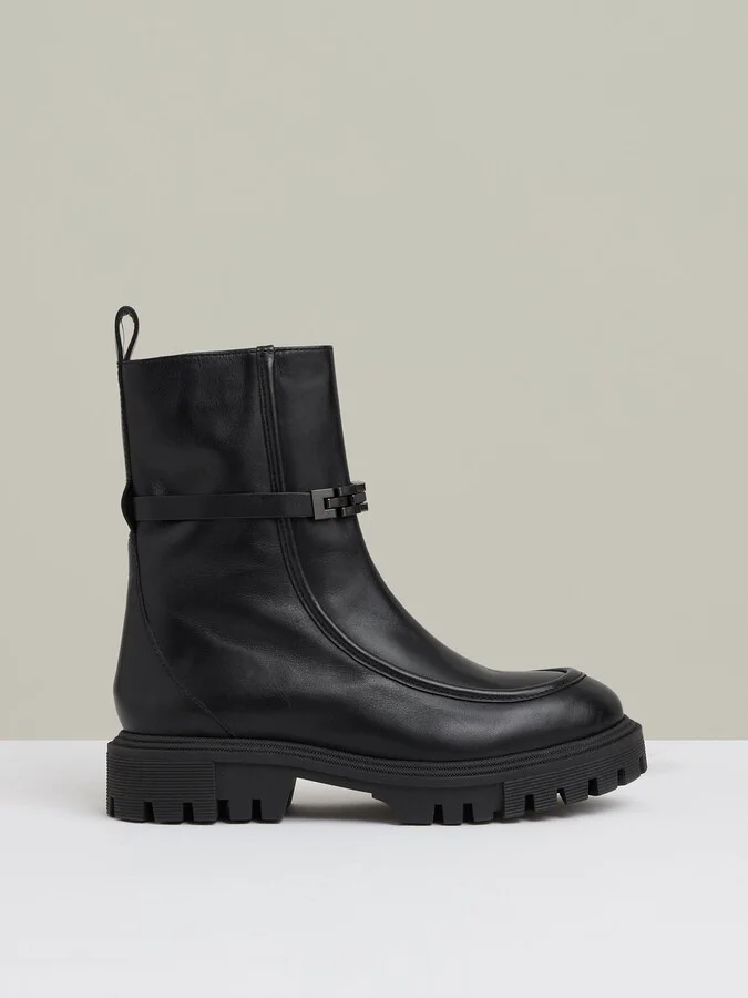 Chain Embellished Ankle Boots
