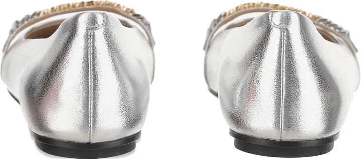 Chain-Embellished Ballet Flats - Image 3