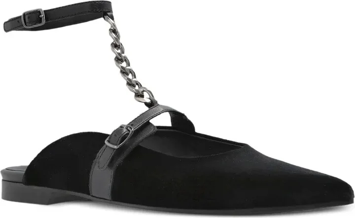 Chain-Embellished Flat Mules - Image 2