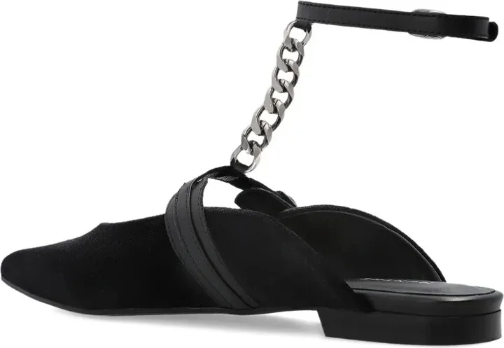 Chain-Embellished Flat Mules - Image 3