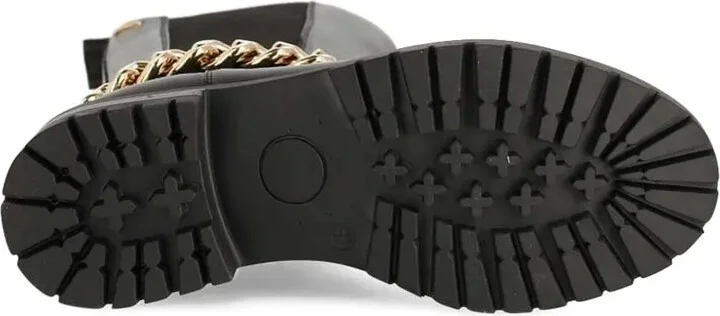 Chain-Embellished Leather Boots - Image 4