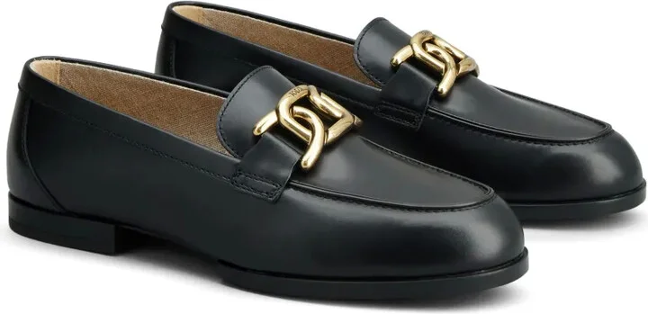 Chain-Embellished Leather Loafers - Image 2