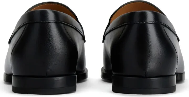 Chain-Embellished Leather Loafers - Image 3