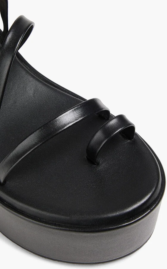 Chain-embellished leather platform sandals - Image 7