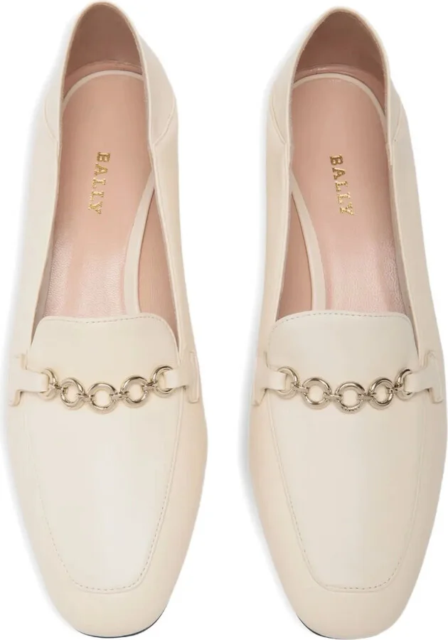 Chain-Embellished Leather Pumps - Image 3