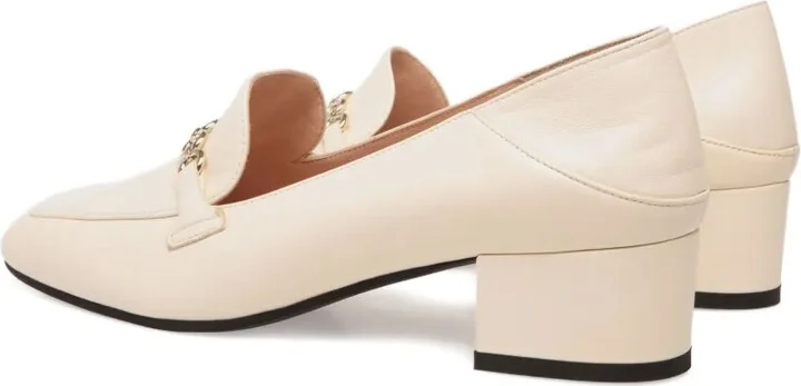 Chain-Embellished Leather Pumps - Image 4