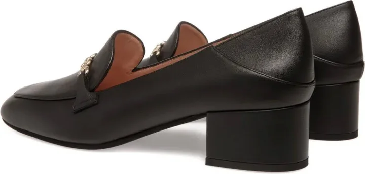Chain-Embellished Leather Pumps - Image 3