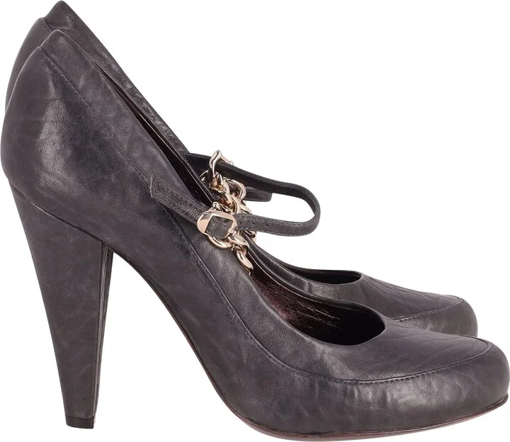 Chain Embellished Mary Jane Pumps