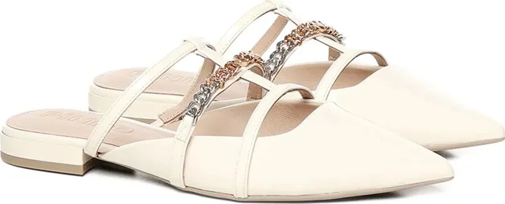 Chain-Embellished Pointed-Toe Mules - Image 2