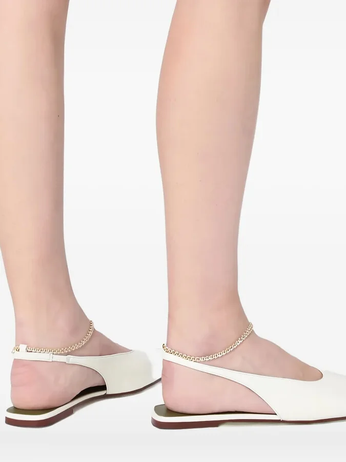Chain-Embellished Slingback Pumps - Image 4