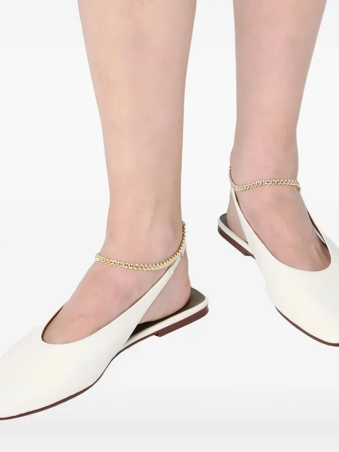 Chain-Embellished Slingback Pumps - Image 5