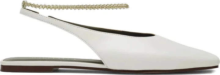 Chain-Embellished Slingback Pumps
