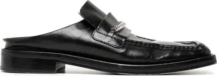 Chain-Embellished Slip-On Loafers