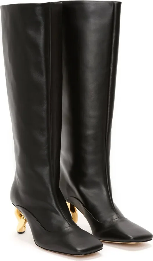 Chain Heel 75mm leather boots - Image 2