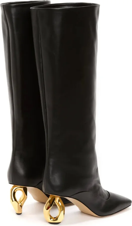 Chain Heel 75mm leather boots - Image 3