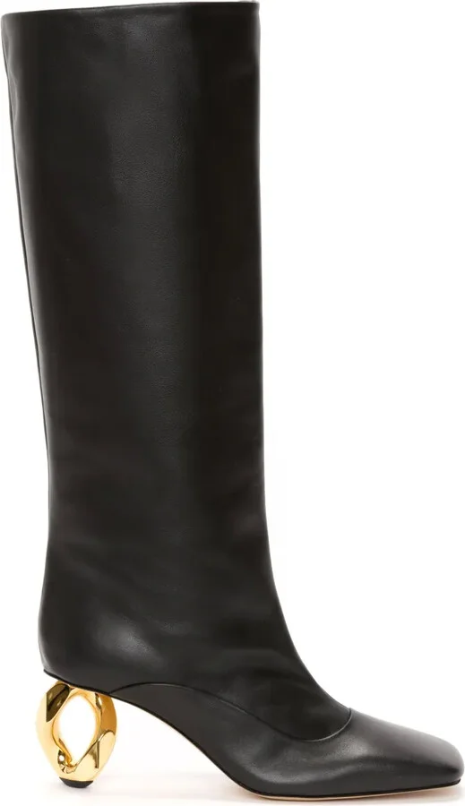 Chain Heel 75mm leather boots