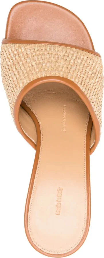 Chain-heel raffia-woven sandals - Image 4