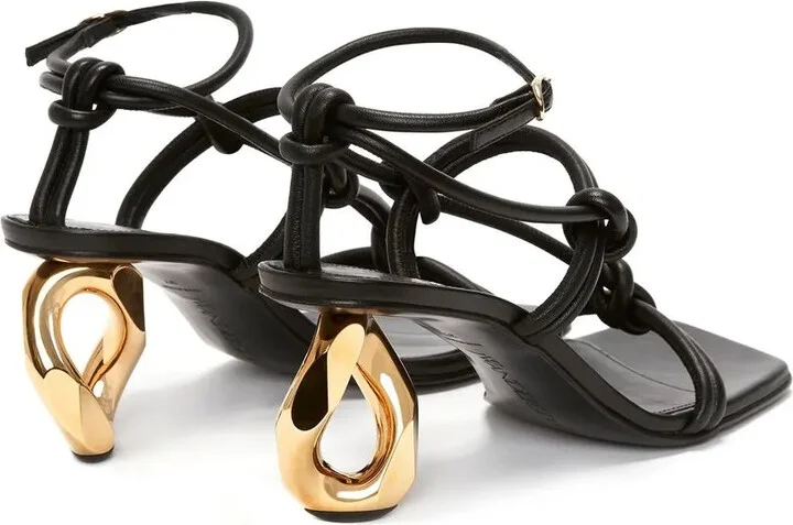 Chain-Heel Strappy Sandals - Image 3