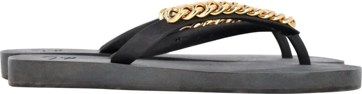 Chain Hollywood Slides in Black Rubber