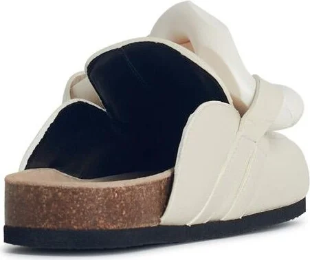 'chain' Ivory Leather Slippers - Image 3