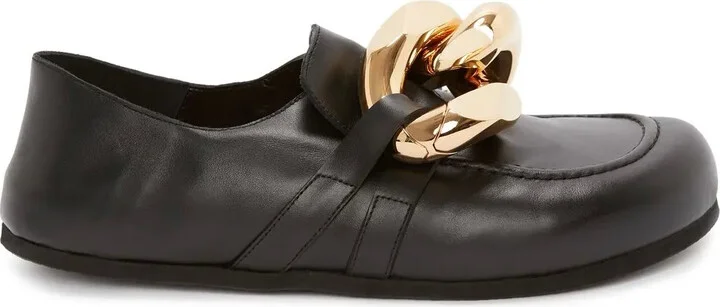 Chain leather loafers
