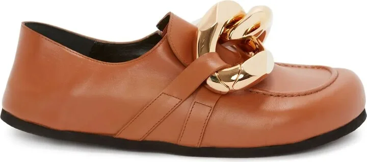 Chain leather loafers