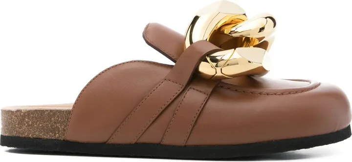 Chain Leather Mules