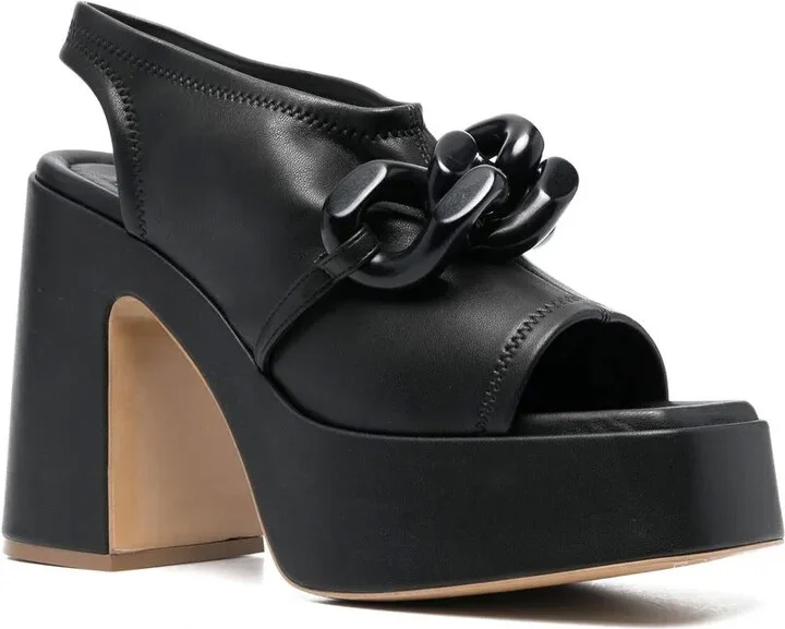 Chain-Link 125mm Block Heel Sandals - Image 2