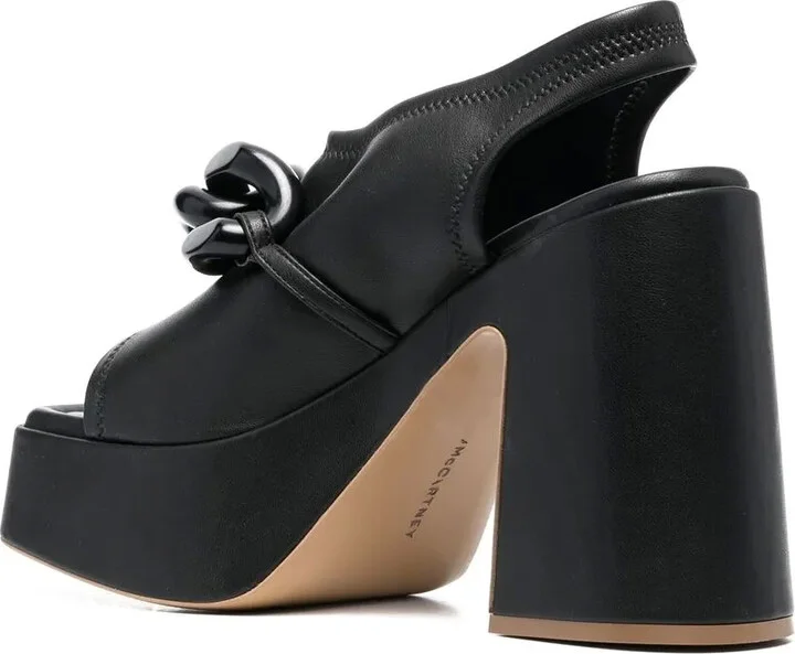 Chain-Link 125mm Block Heel Sandals - Image 3