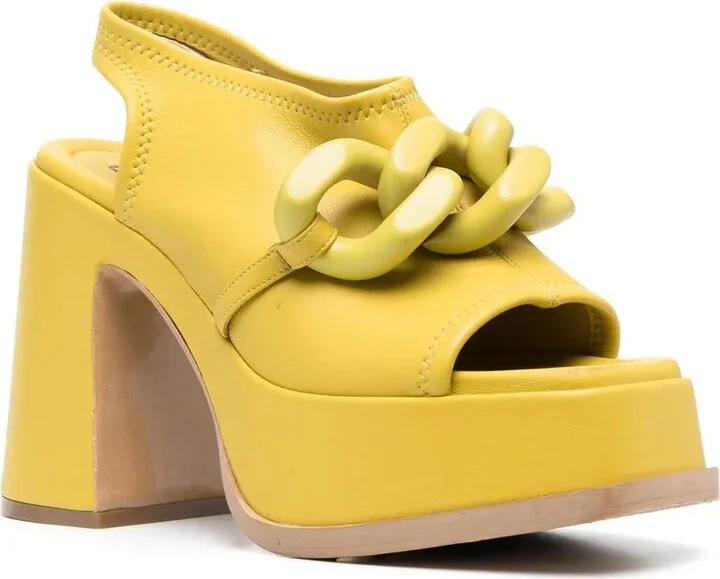 Chain-Link 125mm Block Heel Sandals - Image 2