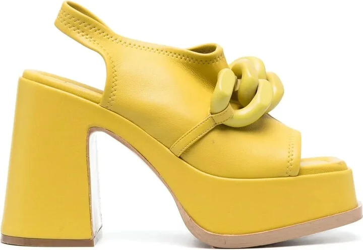 Chain-Link 125mm Block Heel Sandals